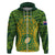 Cook Islands Rugby Hoodie Kukis Athletic Style LT9 Zip Hoodie Green - Polynesian Pride