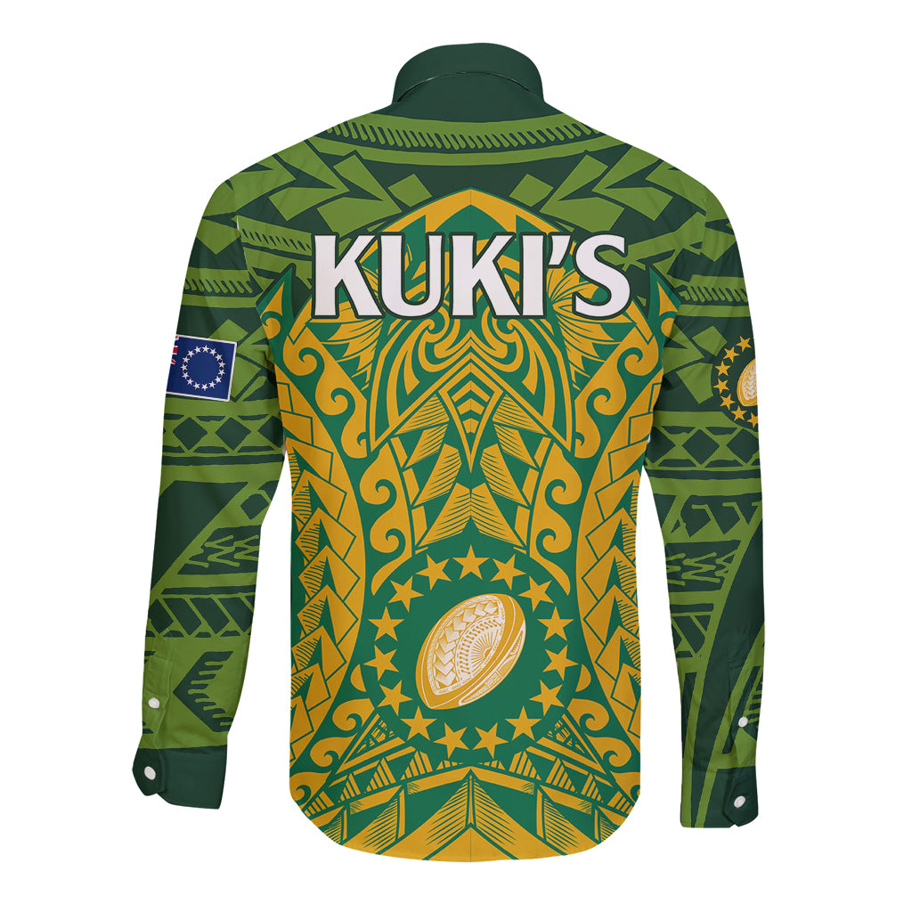 Cook Islands Rugby Long Sleeve Button Shirt Kukis Athletic Style LT9 - Polynesian Pride