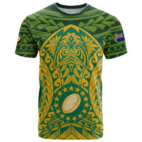 Custom Cook Islands Rugby T Shirt Kukis Athletic Style LT9 Green - Polynesian Pride