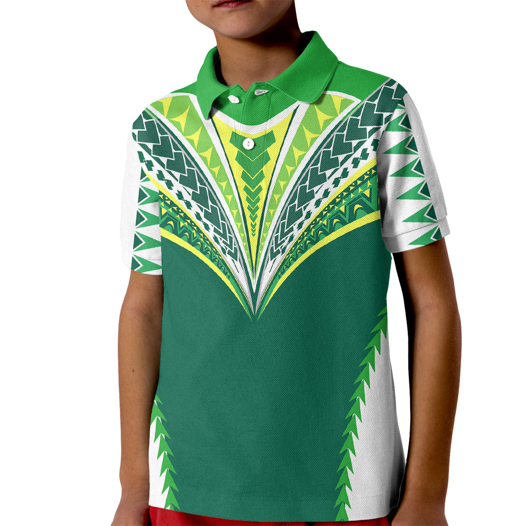 Polynesian Pride Cook Islands Rugby Kid Polo Shirt No1 LT9 Kid Green - Polynesian Pride
