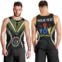 Personalised Polynesian Pride Cook Islands Men Tank Top Tribal Wave Style LT9 - Polynesian Pride