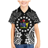 Cook Islands Ra o te Ui Ariki Est 1967 Family Matching Mermaid Dress and Hawaiian Shirt LT9 Son's Shirt Black - Polynesian Pride