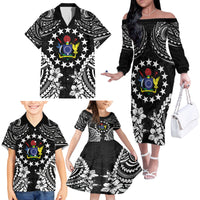 Cook Islands Ra o te Ui Ariki Est 1967 Family Matching Off The Shoulder Long Sleeve Dress and Hawaiian Shirt LT9 - Polynesian Pride