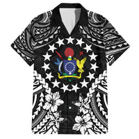 Cook Islands Ra o te Ui Ariki Est 1967 Family Matching Off Shoulder Maxi Dress and Hawaiian Shirt LT9 Dad's Shirt - Short Sleeve Black - Polynesian Pride