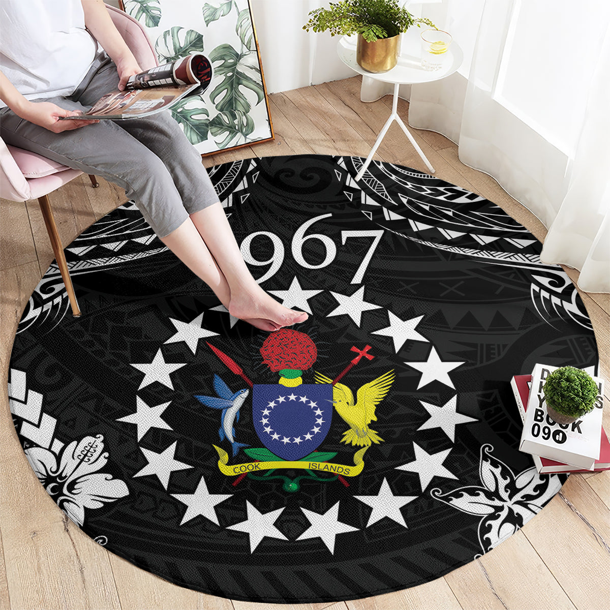 Cook Islands Ra o te Ui Ariki Est 1967 Round Carpet
