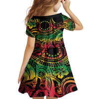 Cook Islands 15 Stars Family Matching Long Sleeve Bodycon Dress and Hawaiian Shirt Kuki Airani Polynesian Tribal Wave Tattoo LT9 - Polynesian Pride