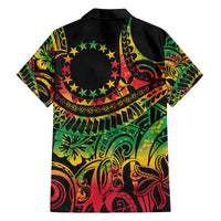 Cook Islands 15 Stars Family Matching Off Shoulder Short Dress and Hawaiian Shirt Kuki Airani Polynesian Tribal Wave Tattoo LT9 - Polynesian Pride