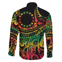 Cook Islands 15 Stars Family Matching Tank Maxi Dress and Hawaiian Shirt Kuki Airani Polynesian Tribal Wave Tattoo