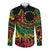 Cook Islands 15 Stars Long Sleeve Button Shirt Kuki Airani Polynesian Tribal Wave Tattoo
