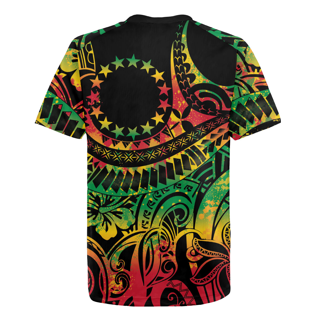 Cook Islands 15 Stars Rugby Jersey Kuki Airani Polynesian Tribal Wave Tattoo