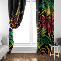 Cook Islands 15 Stars Window Curtain Kuki Airani Polynesian Tribal Wave Tattoo