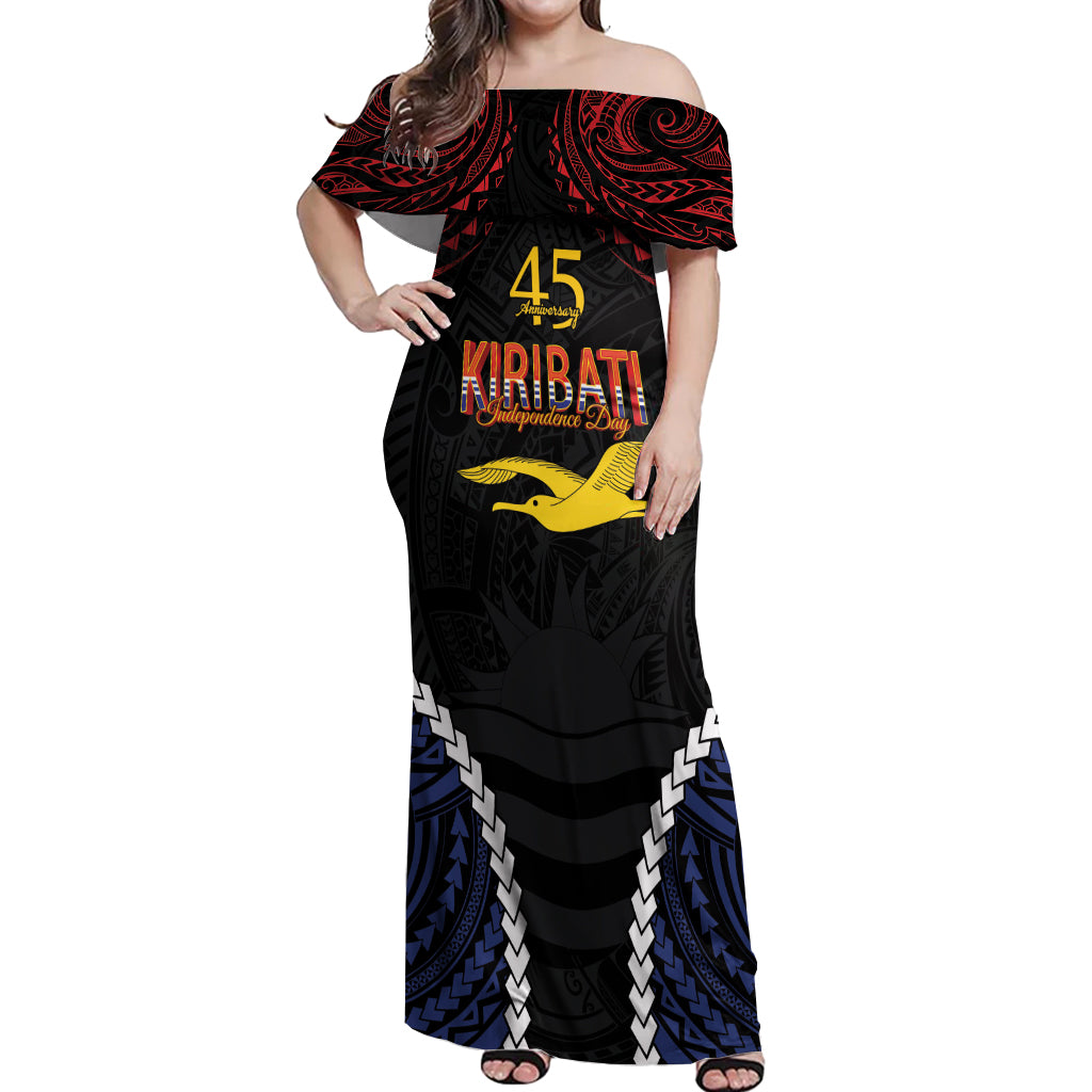 Kiribati 45th Anniversary Independence Day Off Shoulder Maxi Dress Since 1979