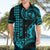 Custom King Kamehameha Day Hawaii Hawaiian Shirt Paradise of the Pacific Tribal Kakau - Aqua LT9 - Polynesian Pride