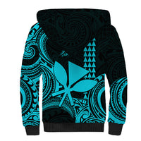 Custom King Kamehameha Day Hawaii Sherpa Hoodie Paradise of the Pacific Tribal Kakau - Aqua LT9 - Polynesian Pride
