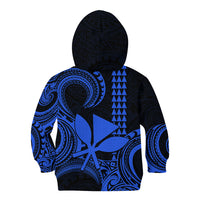 Custom King Kamehameha Day Hawaii Kid Hoodie Paradise of the Pacific Tribal Kakau - Blue LT9 - Polynesian Pride