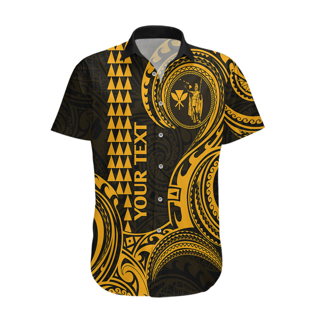 Custom King Kamehameha Day Hawaii Hawaiian Shirt Paradise of the Pacific Tribal Kakau - Gold LT9 Gold - Polynesian Pride