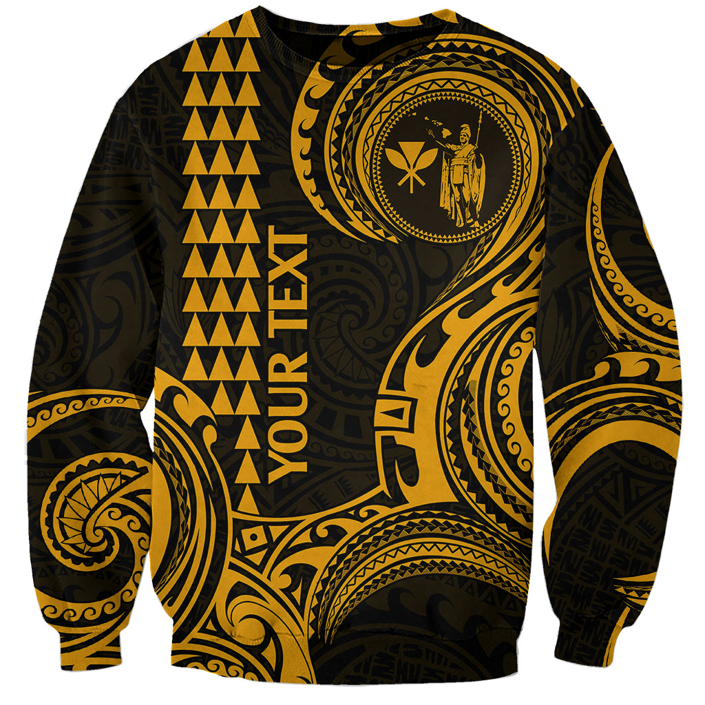 Custom King Kamehameha Day Hawaii Sweatshirt Paradise of the Pacific Tribal Kakau - Gold LT9 Unisex Gold - Polynesian Pride