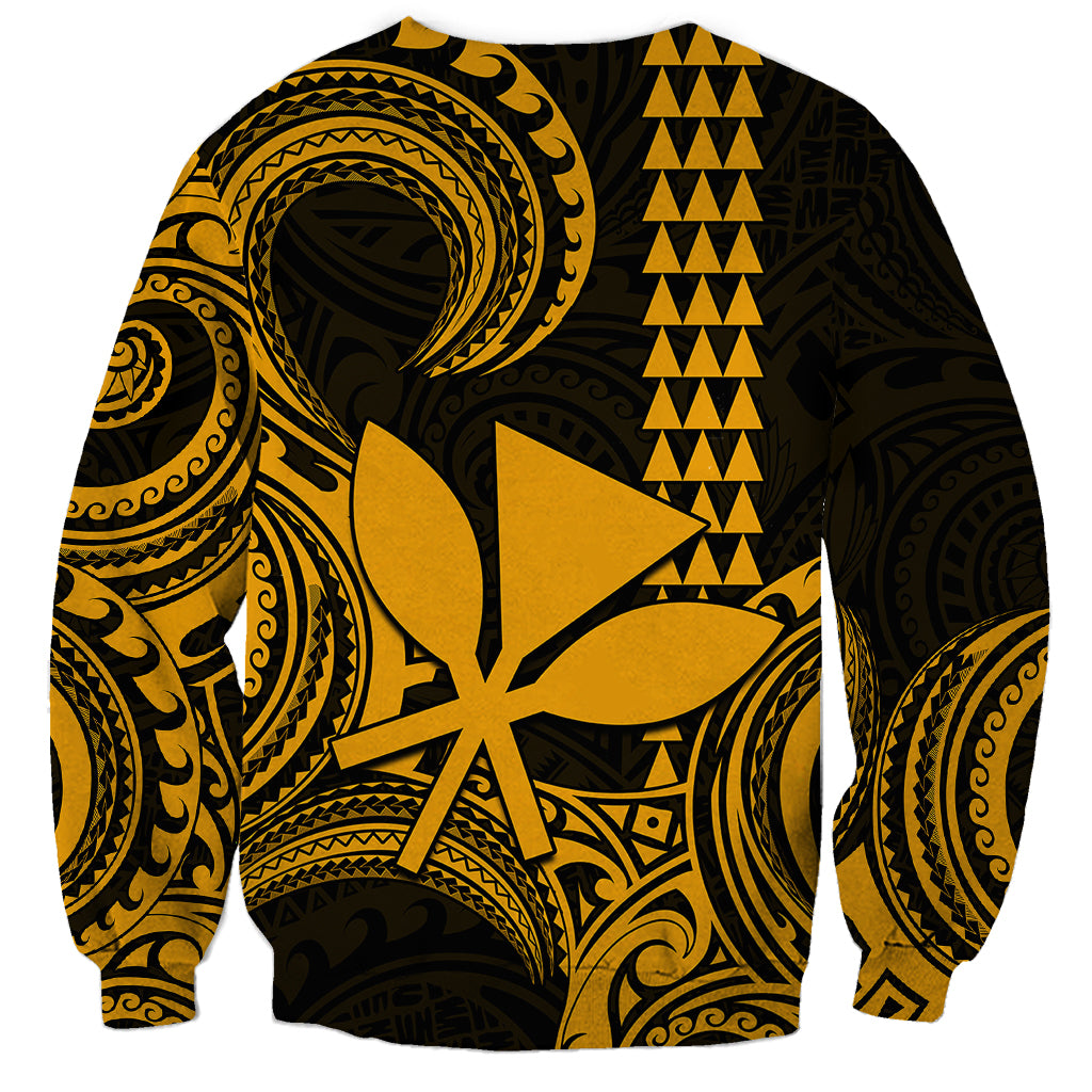 Custom King Kamehameha Day Hawaii Sweatshirt Paradise of the Pacific Tribal Kakau - Gold LT9 - Polynesian Pride