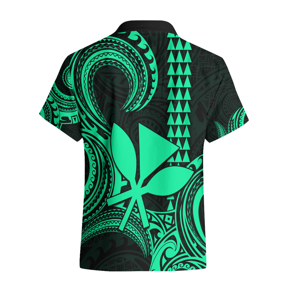 Custom King Kamehameha Day Hawaii Hawaiian Shirt Paradise of the Pacific Tribal Kakau - Green LT9 - Polynesian Pride