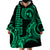 Custom King Kamehameha Day Hawaii Wearable Blanket Hoodie Paradise of the Pacific Tribal Kakau - Green LT9 - Polynesian Pride