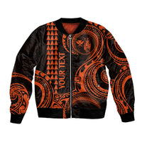 Custom King Kamehameha Day Hawaii Bomber Jacket Paradise of the Pacific Tribal Kakau - Orange LT9 Unisex Orange - Polynesian Pride