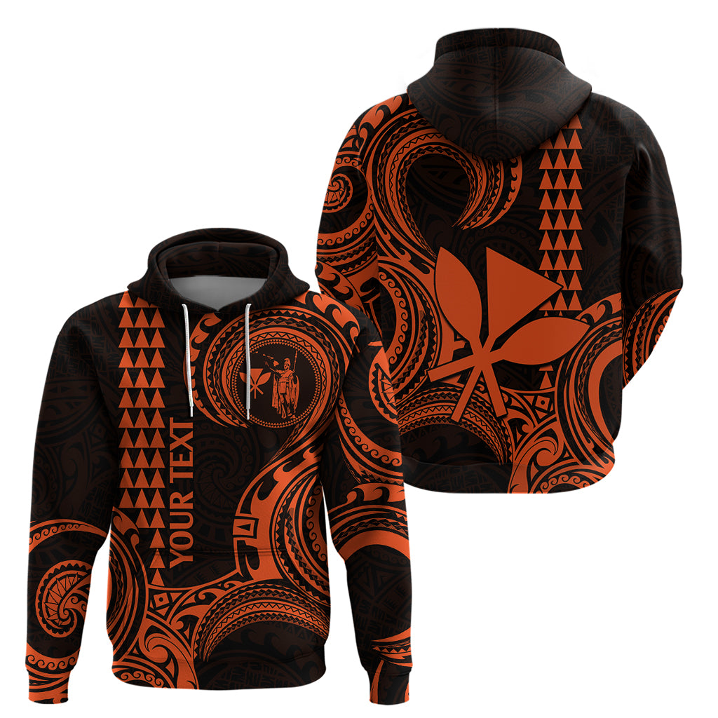 Custom King Kamehameha Day Hawaii Hoodie Paradise of the Pacific Tribal Kakau Orange LT9 - Polynesian Pride