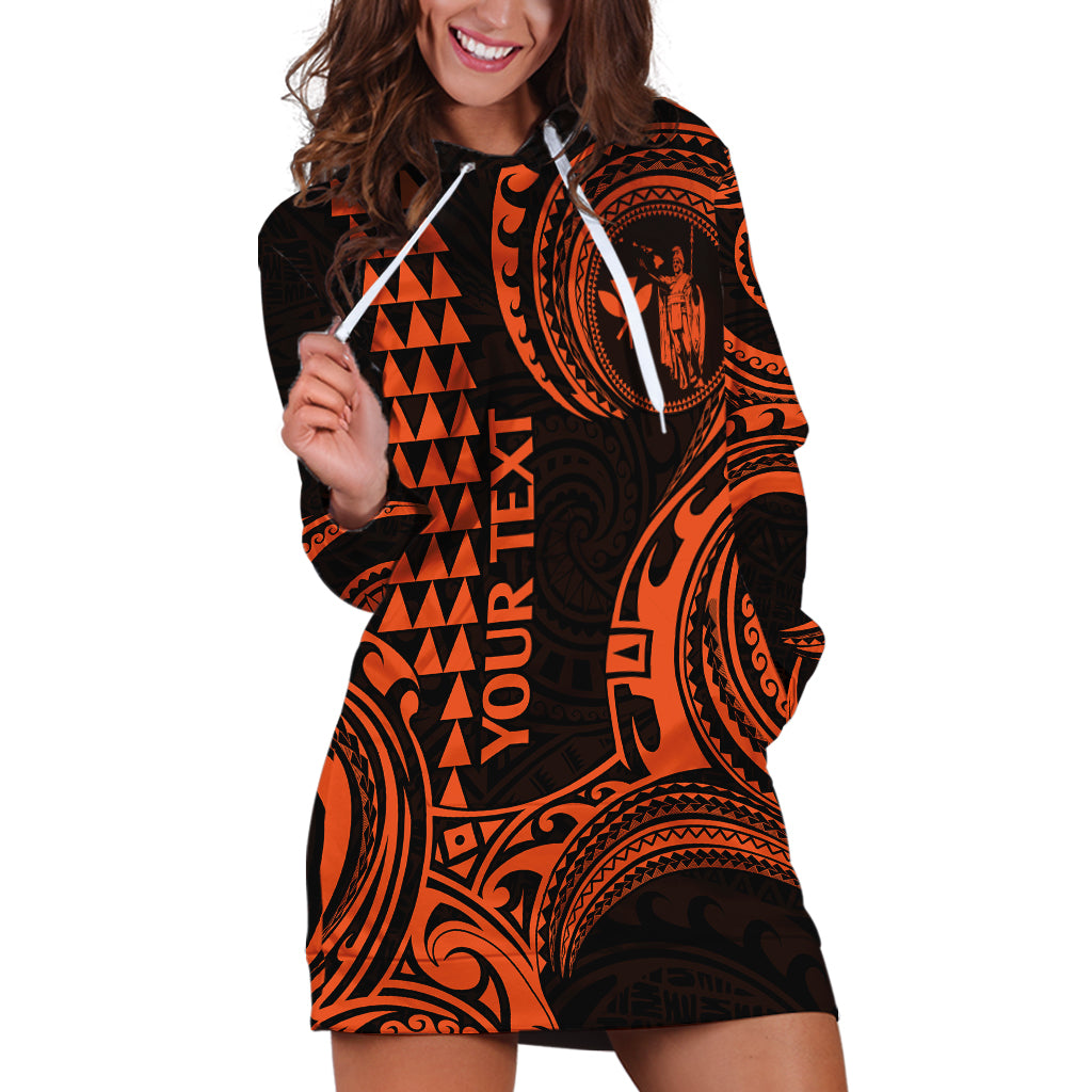 Custom King Kamehameha Day Hawaii Hoodie Dress Paradise of the Pacific Tribal Kakau - Orange LT9 Orange - Polynesian Pride