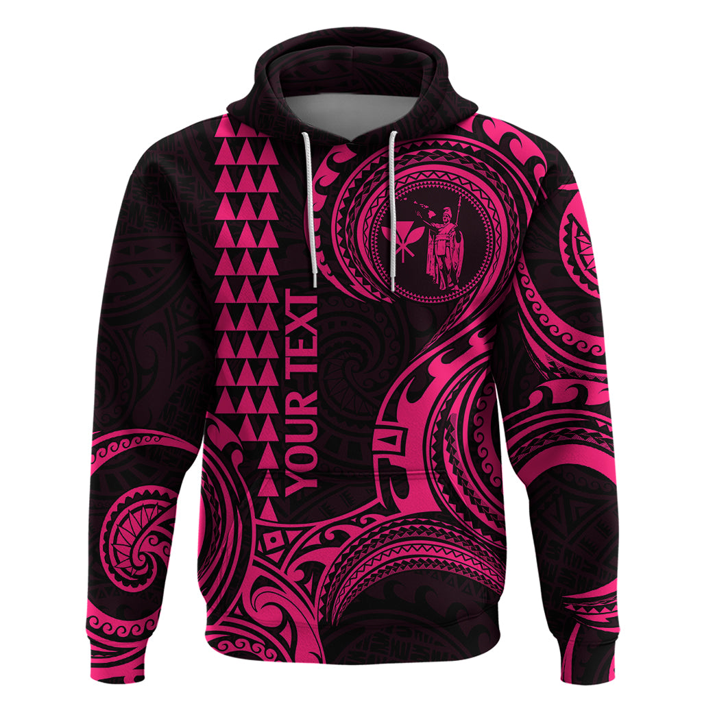 Custom King Kamehameha Day Hawaii Hoodie Paradise of the Pacific Tribal Kakau Pink LT9 Pullover Hoodie Pink - Polynesian Pride