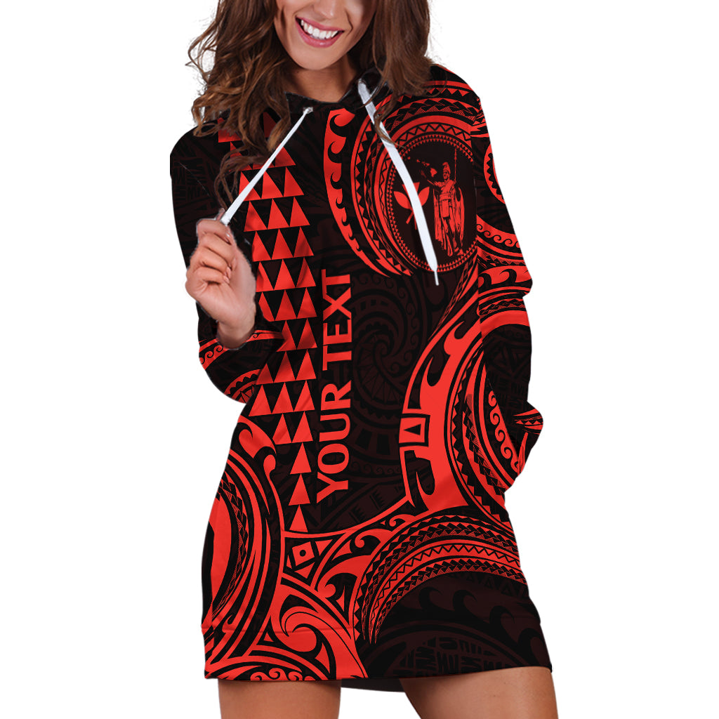 Custom King Kamehameha Day Hawaii Hoodie Dress Paradise of the Pacific Tribal Kakau - Red LT9 Red - Polynesian Pride