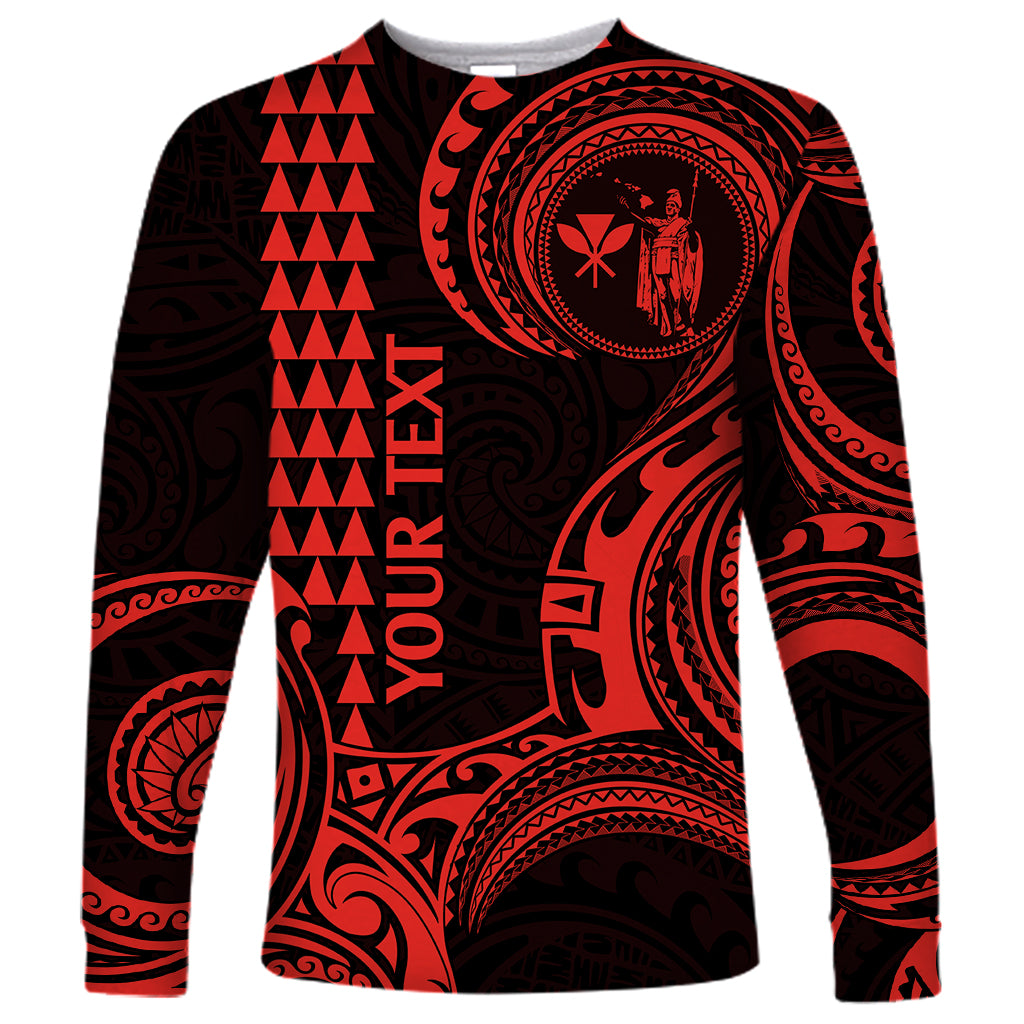 Custom King Kamehameha Day Hawaii Long Sleeve Shirt Paradise of the Pacific Tribal Kakau - Red LT9 Unisex Red - Polynesian Pride