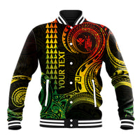 Custom King Kamehameha Day Hawaii Baseball Jacket Paradise of the Pacific Tribal Kakau - Reggae LT9 Unisex Reggae - Polynesian Pride