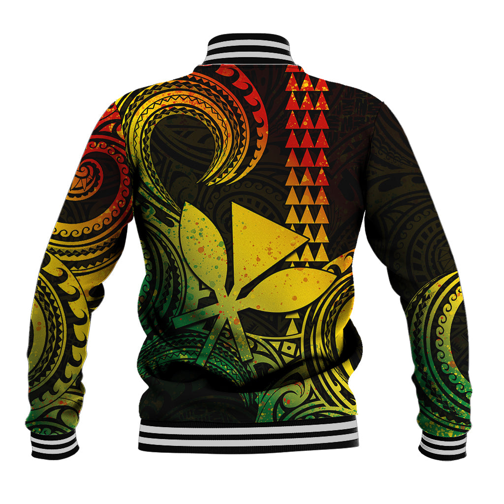 Custom King Kamehameha Day Hawaii Baseball Jacket Paradise of the Pacific Tribal Kakau - Reggae LT9 - Polynesian Pride