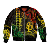 Custom King Kamehameha Day Hawaii Bomber Jacket Paradise of the Pacific Tribal Kakau - Reggae LT9 Unisex Reggae - Polynesian Pride