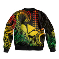 Custom King Kamehameha Day Hawaii Bomber Jacket Paradise of the Pacific Tribal Kakau - Reggae LT9 - Polynesian Pride