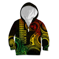 Custom King Kamehameha Day Hawaii Kid Hoodie Paradise of the Pacific Tribal Kakau - Reggae LT9 - Polynesian Pride