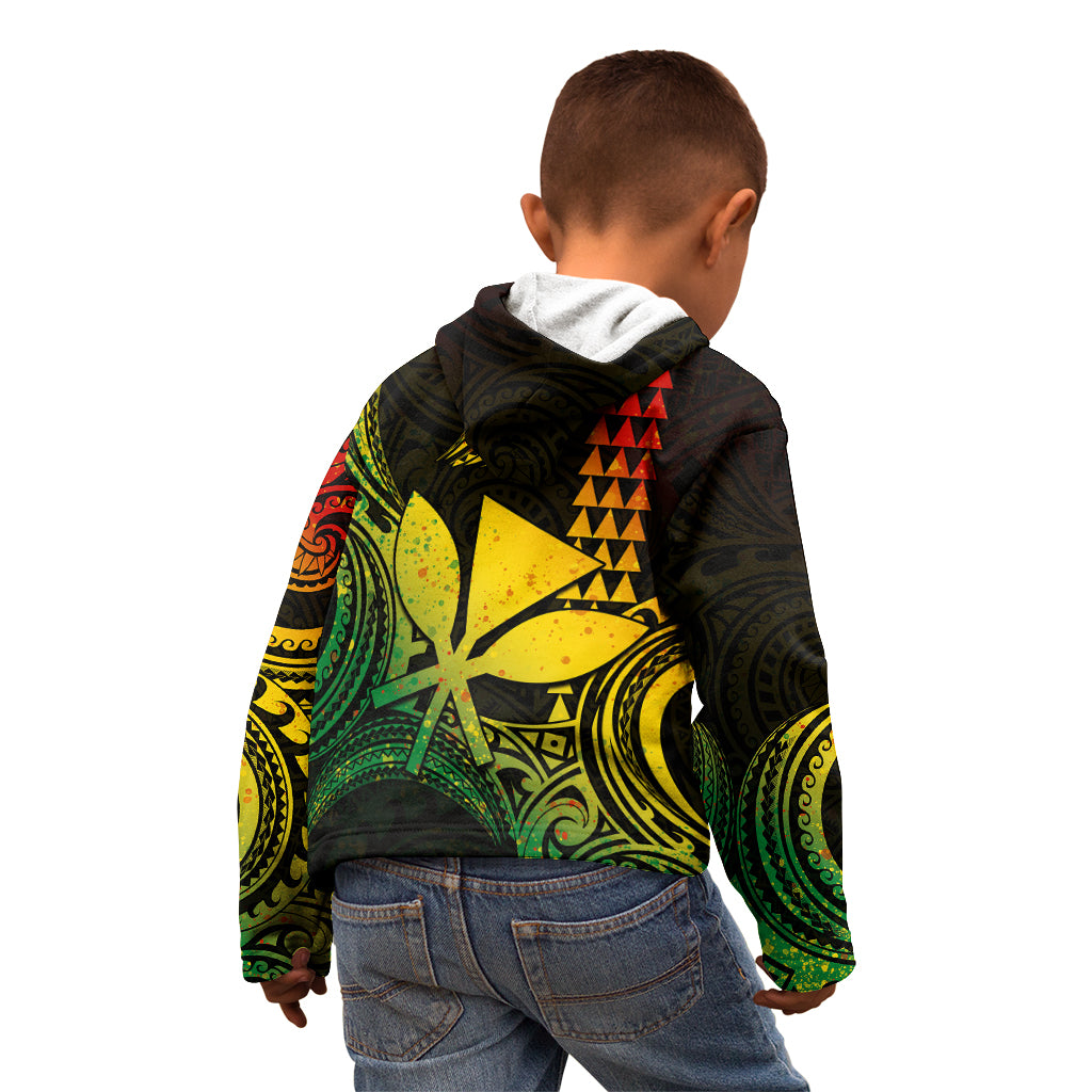 Custom King Kamehameha Day Hawaii Kid Hoodie Paradise of the Pacific Tribal Kakau - Reggae LT9 - Polynesian Pride