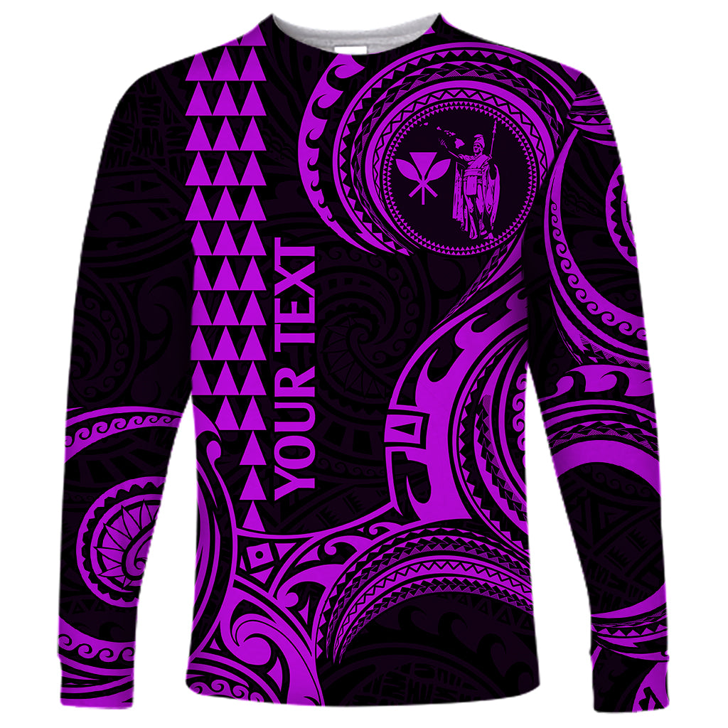 Custom King Kamehameha Day Hawaii Long Sleeve Shirt Paradise of the Pacific Tribal Kakau - Purple LT9 Unisex Purple - Polynesian Pride