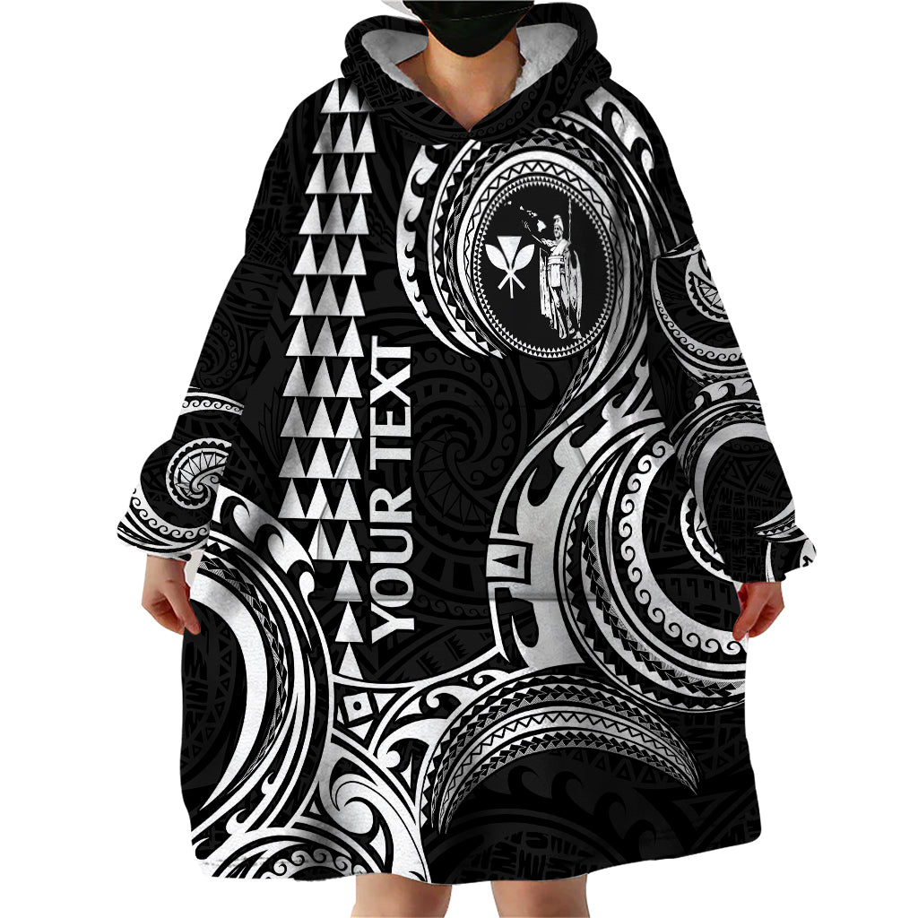 Custom King Kamehameha Day Hawaii Wearable Blanket Hoodie Paradise of the Pacific Tribal Kakau - White LT9 - Polynesian Pride