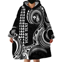 Custom King Kamehameha Day Hawaii Wearable Blanket Hoodie Paradise of the Pacific Tribal Kakau - White LT9 - Polynesian Pride