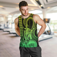 King Kamehameha Day Hawaii Men Tank Top Paradise of the Pacific Tribal Kakau with Kanaka Maoli - Lime LT9 - Polynesian Pride