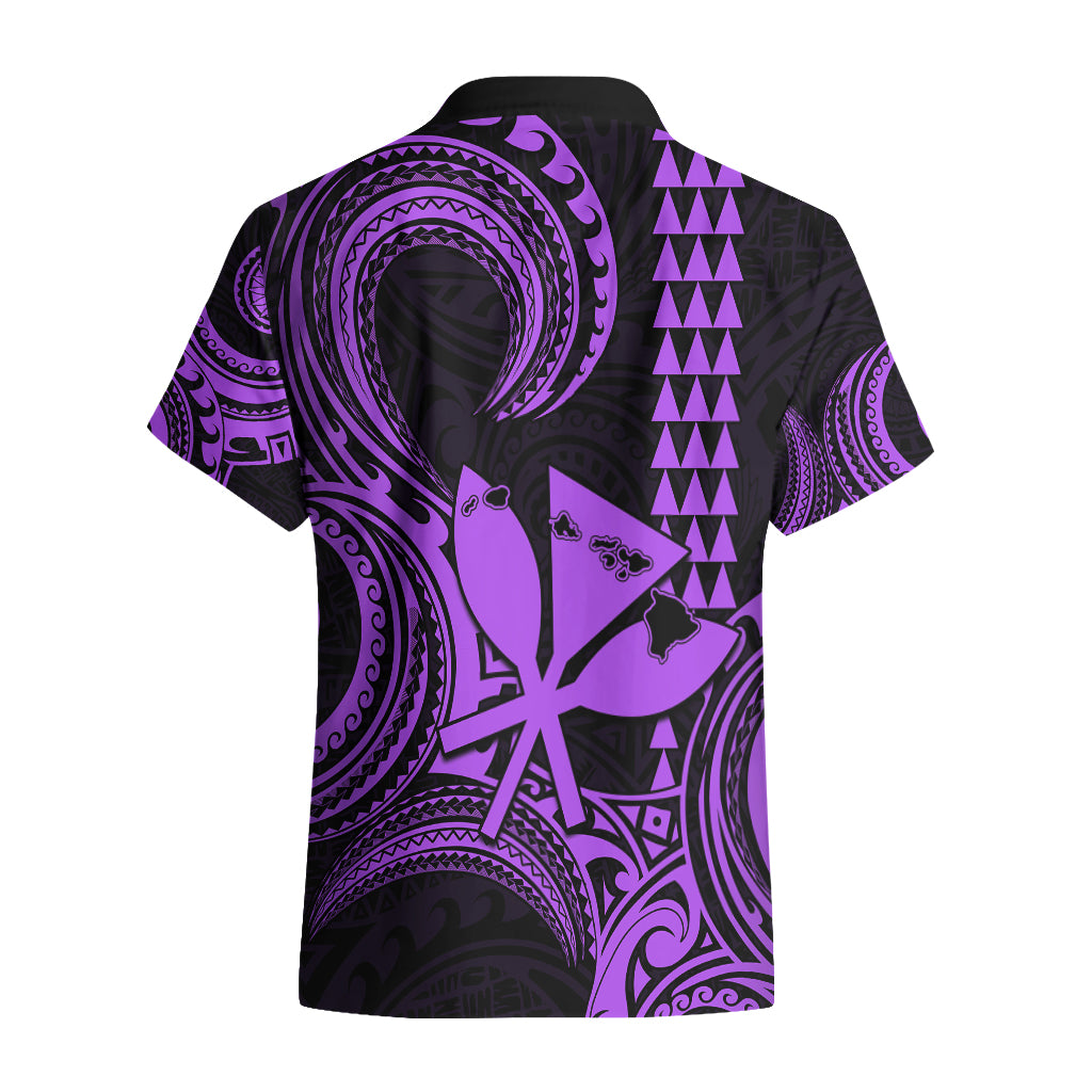 King Kamehameha Day Hawaii Hawaiian Shirt Paradise of the Pacific Tribal Kakau with Kanaka Maoli - Purple LT9 - Polynesian Pride