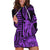 King Kamehameha Day Hawaii Hoodie Dress Paradise of the Pacific Tribal Kakau with Kanaka Maoli - Purple LT9 Purple - Polynesian Pride