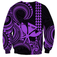 King Kamehameha Day Hawaii Sweatshirt Paradise of the Pacific Tribal Kakau with Kanaka Maoli - Purple LT9 - Polynesian Pride