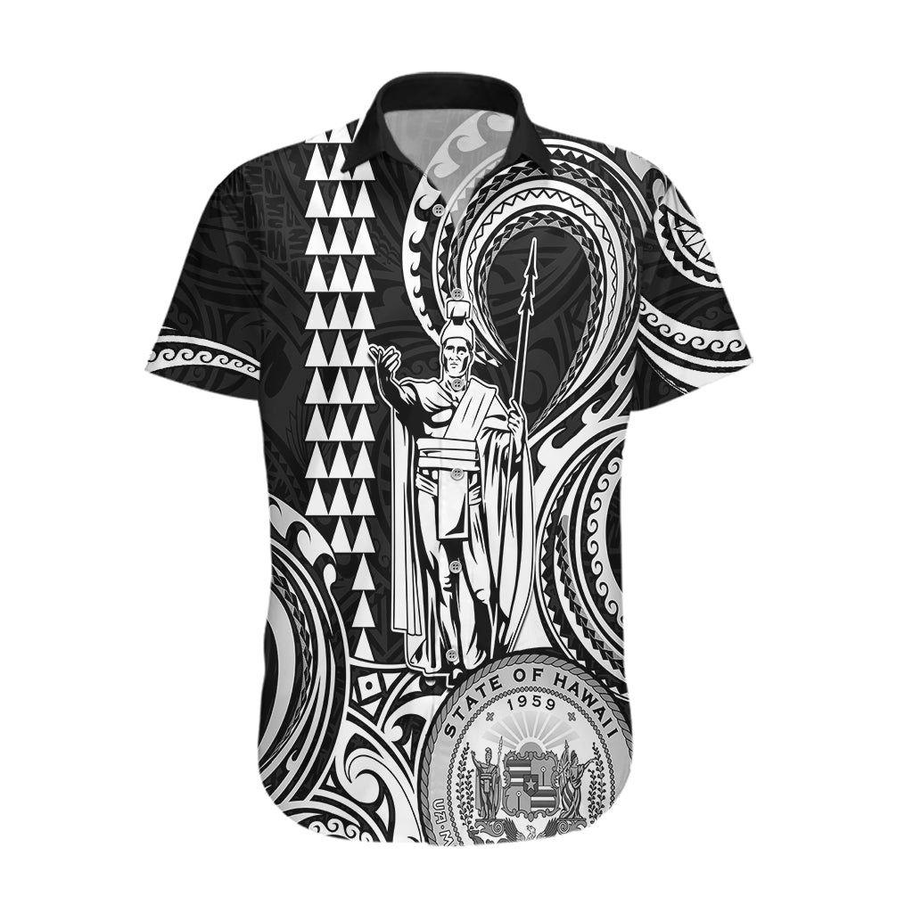 Custom King Kamehameha Day Hawaii Hawaiian Shirt Paradise of the Pacific Tribal Kakau with Kanaka Maoli - White LT9 White - Polynesian Pride