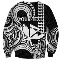 Custom King Kamehameha Day Hawaii Sweatshirt Paradise of the Pacific Tribal Kakau with Kanaka Maoli - White LT9 - Polynesian Pride