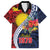 Flag of Kiribati Polynesian Pattern Family Matching Tank Maxi Dress and Hawaiian Shirt Est 1979 With Tropical Flowers