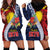 Flag of Kiribati Polynesian Pattern Hoodie Dress Est 1979 With Tropical Flowers
