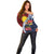 Flag of Kiribati Polynesian Pattern Off Shoulder Sweater Est 1979 With Tropical Flowers