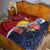 Flag of Kiribati Polynesian Pattern Quilt Est 1979 With Tropical Flowers