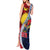 Flag of Kiribati Polynesian Pattern Tank Maxi Dress Est 1979 With Tropical Flowers